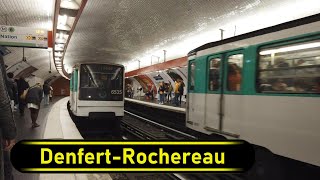 Metro Station DenfertRochereau  Paris 🇫🇷  Walkthrough 🚶 [upl. by Atilrac]