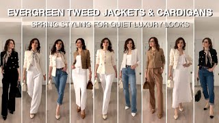 HOW TO STYLE CLASSIC TWEED JACKETS amp CARDIGANS FOR QUIET LUXURY LOOKS [upl. by Argent]