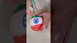 How to draw India flag on balloon 🇮🇳🇮🇳 balloon pe bnaye India flag shortsfeed viral [upl. by Hamon598]