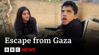 Escape from Gaza Tala and Yazid reach safety in Egypt  BBC News [upl. by Arela]