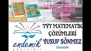 ENDEMİK TG3 TYT MATEMATİK ÇÖZÜMLERİ121314 NİSAN 2019PDF [upl. by Auos]