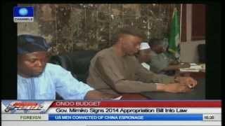 Mimiko Signs N168 Billion 2014 Appropriation Bill Into Law [upl. by Sucirdor]