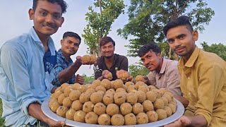 Churma Ladoo  Village Style Recipe  Village Rasoi [upl. by Adnamas]