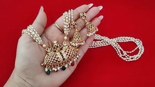 Earrings  Pearl Neck sets  Neck sets  saree pin  WhatsApp 7989846987 [upl. by Anoniw]