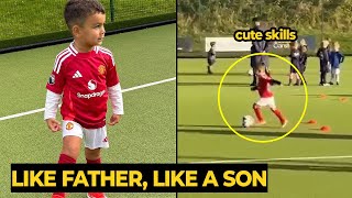 Casemiros son showed his skills in a Man United jersey at training  Man Utd News [upl. by Erialc]