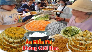 Hàng ngàn người đổ xô lên chùa ăn chay miễn phí ngày đầu tháng 2 AL hàng chục món ăn không giới hạn [upl. by Salokcin717]