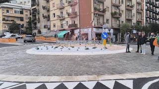 COSENZA INAUGURATA LA ROTATORIA DI VIA DEGLI STADI [upl. by Anirtap355]