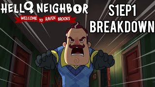 Hello Neighbor Welcome to Raven Brooks Episode 1 Breakdown Secrets and Easter Eggs [upl. by Ahsemo]