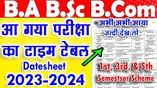 BA BSc Exam Datesheet 202324  ba bsc bcom 1st 3rd 5th semester exam time table msdsu University [upl. by Salb]