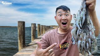 Hand Catching HUGE Amount of Shrimp  Catch Clean Cook [upl. by Daveda]