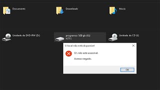 resolvido hd com acesso negado disco não está acessível no windows [upl. by Eizeerb]