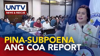 Audit report sa confidential funds ng OVP at DEPED pinasusumite sa Kamara [upl. by Judenberg331]