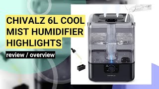 CHIVALZ 6L Cool Mist Humidifier Review Perfect for Bedrooms amp Large Rooms [upl. by Eca]