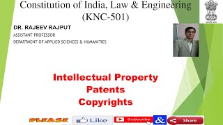 Intellectual Property  Patents  Copyrights  KNC501  AKTU [upl. by Dranreb78]