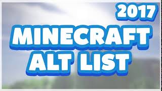 FREE MINECRAFT PREMIUM ALT LIST 1  WORK OCTOBER 2017 [upl. by Tuppeny666]