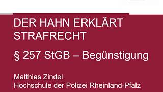 Der Hahn erklärt Strafrecht  § 257 StGB Begünstigung [upl. by Haraj]