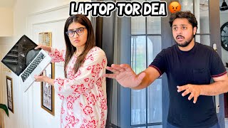 AREEB SY LARAI HOGAI 😡  Gussy Mai Areeb Ka Laptop Tor Dea 😱 [upl. by Ober]