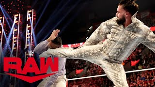 Jinder Mahal initiates a brawl with Seth “Freakin” Rollins Raw highlight Jan 8 2024 [upl. by Yssirc]