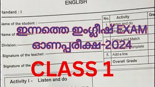 CLASS 1 TODAY ENGLISH QUESTION PAPER NEW TEXTBOOK ONAM EXAM OCTOBER 6 [upl. by Meagan]