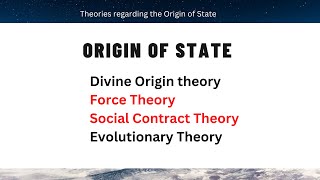 Origin of State  Theories Divine Theory Force Theory Social Contract amp Evolutionary Theory [upl. by Bray]