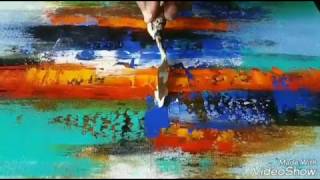 Abstract Painting  How to paint Acrylic abstract painting  Demonstration  Easy  Techniques [upl. by Aenneea]