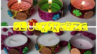 GLÜCKSKERZE mit einem Spruch als Geschenk  Deko DIY Glücks Geschenk  Herzenswarm [upl. by Eolc702]