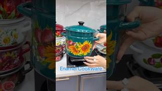 Vintage enamel cookware can be used as soup pot stewpot enamel cookware kitchenware enamelware [upl. by Jaan]