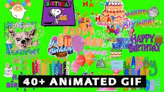 Celebrate with Joy Happy Birthday Animated GIF with Green Screen [upl. by Hieronymus]