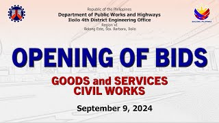 Procurement Livestream for DPWH Iloilo 4th DEO on September 9 2024 [upl. by Ma829]