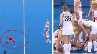 Chinese Hockey Player SMACKS ball at Belgium Opponent after FullTime at the Olympics [upl. by Townshend137]