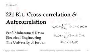 221K1 Crosscorrelation amp Autocorrelation [upl. by Rainger]