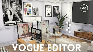 VOGUE EDITOR APARTMENT  Sims 4  CC SPEED BUILD [upl. by Airdnassac]