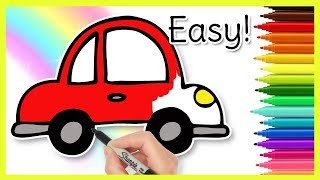 How to Draw a CAR  Easy Kids Drawings [upl. by Krever876]