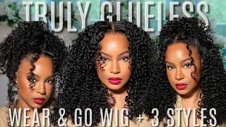 NEW quotMquot CAP WEAR amp GO GLUELESS Curly Wig for BEGINNERS  3 STYLES  PRECUT amp PREPLUCKEDCURLYME HAIR [upl. by Cassi]