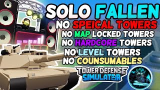 Strategy Solo Fallen with NO SPECIAL TOWERS • TDS [upl. by Caffrey]