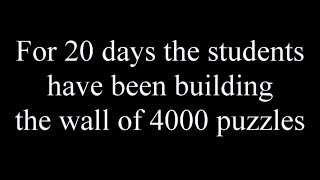 For 20 days the students have been building the wall of 4000 puzzles [upl. by Rfinnej]