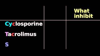 Immunosuppressive pharmacology Cyclosporine Tacrolimus Sirolimus mTOR FK IL2 [upl. by Sokim777]