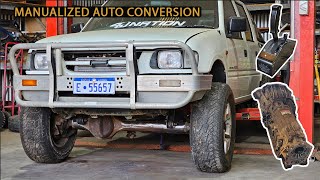 TF Rodeo Manualized Auto conversion and Jackaroo transfer case  A340 gearbox and rachet shifter [upl. by Maccarone]