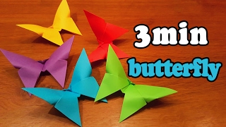 How To Make an Easy Origami Butterfly in 3 MINUTES [upl. by Yssep146]