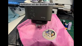 Brother Skitch PP1 Freiarm Stickmaschine eine Aplikation sticken [upl. by Niwrek609]