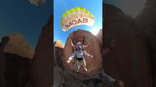 Tandem BASE Moab BASE jumps from Tombstone youtubeshorts climbing moab travel couplegoals [upl. by Dudley]