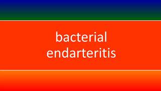 BACTERIAL ENDARTERITIS [upl. by Otipaga197]