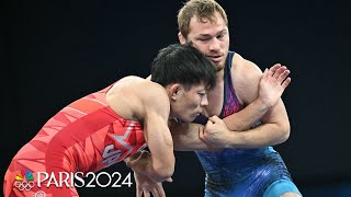 Spencer Lee Higuchi Rei wrangle in a WHITEKNUCKLE 57kg gold bout  Paris Olympics  NBC Sports [upl. by Gyatt267]