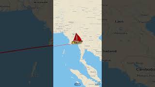 Chennai to Singapore flight ship Via Malaysia and Vietnam travel map [upl. by Airres825]