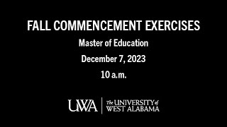 UWA Fall Commencement  Master of Education [upl. by Waylan]