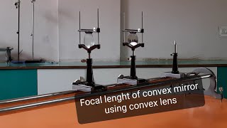 To find focal length of convex mirror using convex lens  Physics practicals XII  Convex mirror [upl. by Yuria]