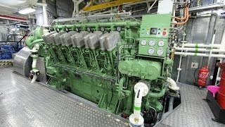 ABC V12 Diesel Engine Startup  Tugboat 7200hp [upl. by Kramal]