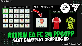 EA SPORTS FC 24 PPSSPP  Review New Logos Pack amp Minikits  Best Grapichs HD Commentary Peter Drury [upl. by Yreffeg389]