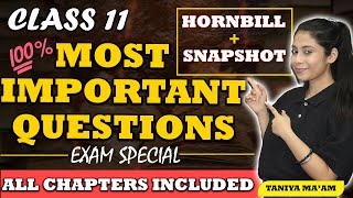 Class 11 Most Important Questions 202324  Exam Special  HornbillSnapshot  Class 11 All chapters [upl. by Nivek]