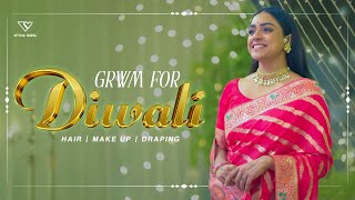 Vithikas Diwali Special Vlog  GRWM  Saree Draping  Make UP  Hair  EP 189 [upl. by Quincey685]